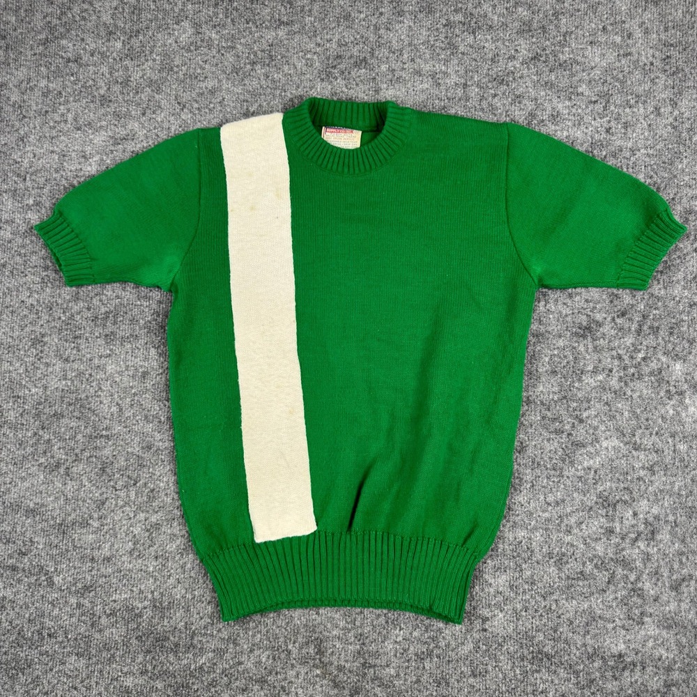 Cheerleader Supply Co. Sweater Mens Size 36 Green Acrylic Short Sleeve Vintage